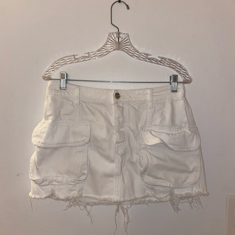 White mini skirt